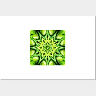 Vegetarian Kaleidoscope, Fruit Fantasy Patterns. 4 Green Peppers Posters and Art